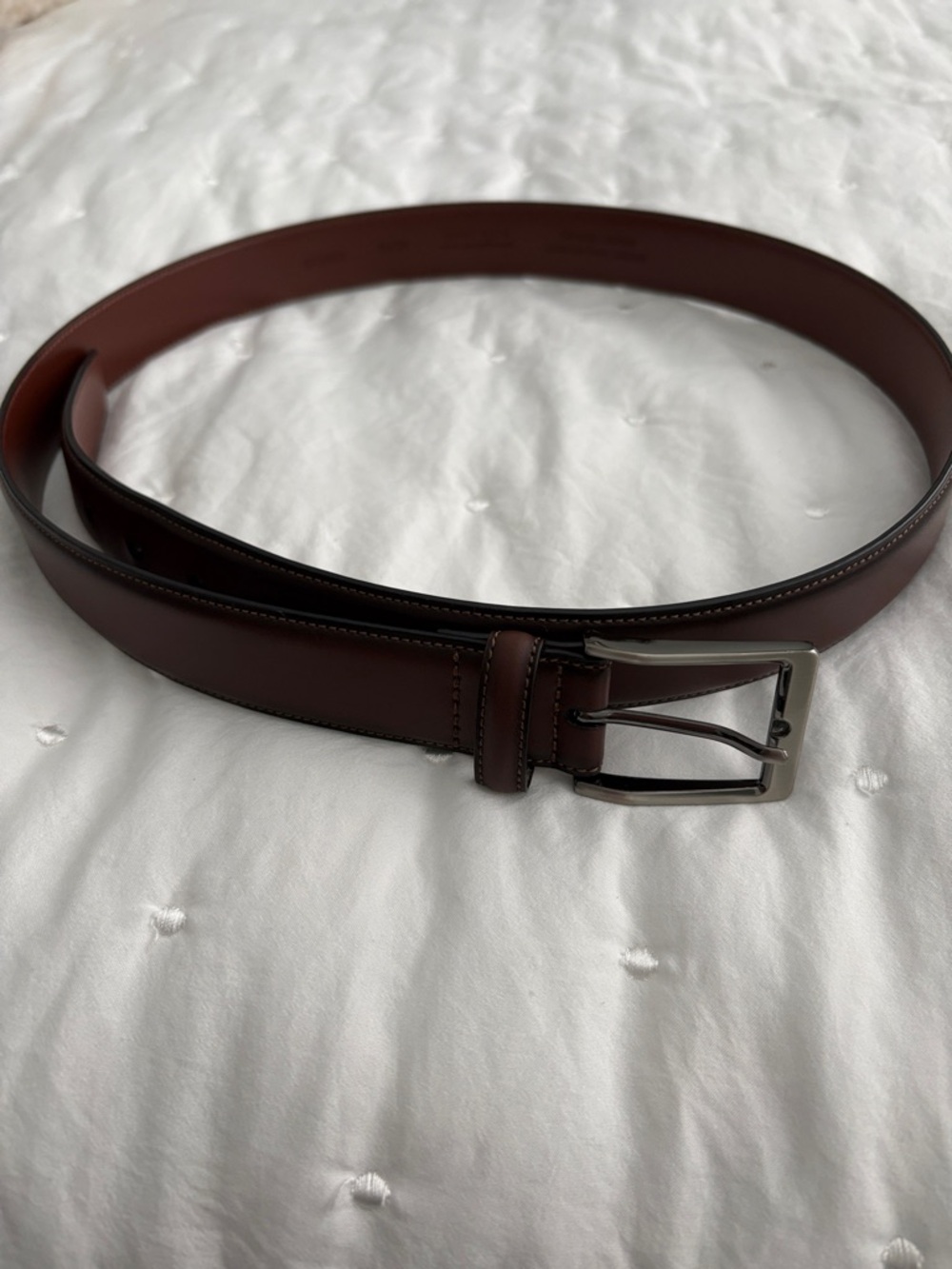 Perry Ellis Classic Brown Leather Men's Belt